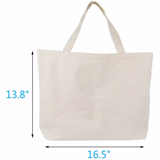 Wiederverwendbare Einkaufs-Baumwolltaschen aus faltbarem Baumwoll-Canvas-Stoff mit Seilgriff