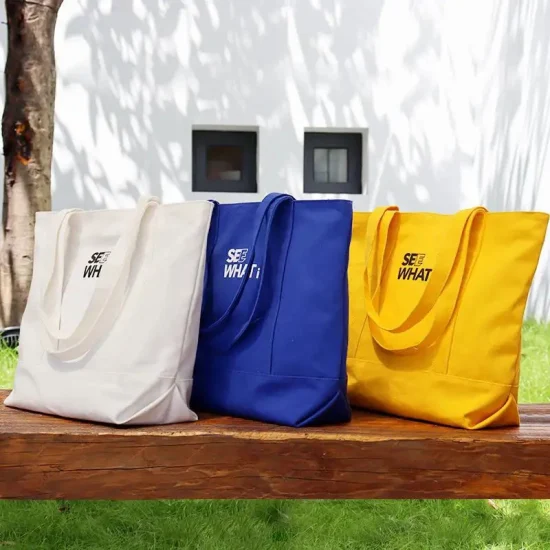 In individueller Logogröße bedruckt, umweltfreundlich, wiederverwendbar, einfarbig, große Einkaufstasche aus Bio-Baumwoll-Leinen