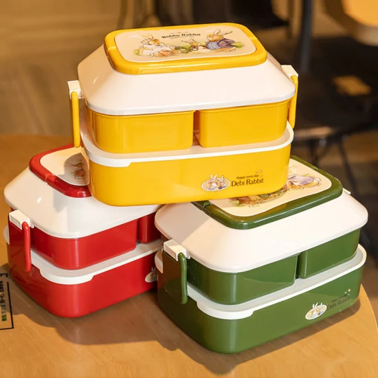 Yiwu Buying Sourcing Agent Lebensmittel-Aufbewahrungsbehälter mit 3 Fächern, Kunststoff-Lunch-Bento-Box für Kinder